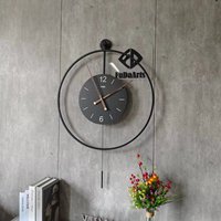 Horloge murale décorative moderne en métal avec pendule, grande taille 50x74, prix usine, livraison directe, décoration maison, Chine DDP