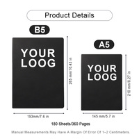 Carnet de notes personnalisé B5 A5 avec logo, couverture rigide en cuir PU, carnet de notes de bureau