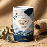 Tube en carton alimentaire personnalisé pour compléments alimentaires, capsules d'huile de poisson - Logo en feuille d'or