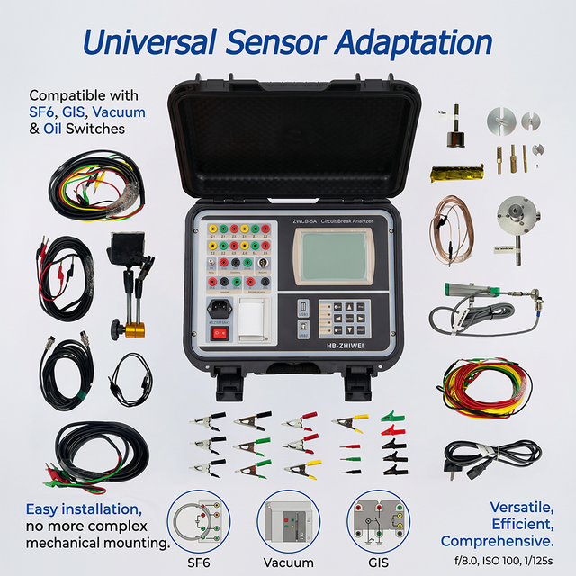 Portable Electronic Circuit Breaker Analyzer Tester 1 Year Universal Speed Sensor Measures Coil Current Reclosing Time Stroke