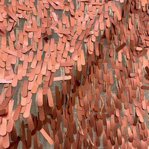 Vestido informal de gama alta, 40mm, semilla de melón, tira larga, tela bordada con borlas de lentejuelas plateadas - Product Image 6