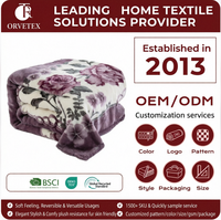 Couverture Raschel Orvetex 2026 à motif floral imprimé en fibre 100 % polyester, très vendue, pour lit double et bureau
