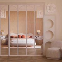 Lit moderne, meubles de chambre à coucher en tissu rembourré crème, cadre de lit nuage, lit king size en velours au design italien