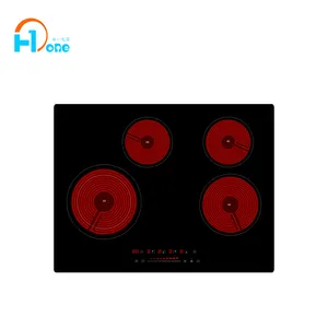 4 Cooking Zones 30 inch Built-in Electric Cooktop with Black 4mm Vitro Ceramic Glass for Household and Hotel