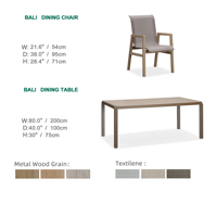 Meubles d'extérieur en aluminium Express Garden, légers, design moderne, résistants aux UV, durables, table et chaises pour 6 personnes, cour