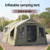 Tente de camping gonflable pliable d'extérieur de 16 m², imperméable, portable, en PVC, avec colonnes d'air, en tissu Oxford, maison gonflable pliable