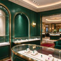 Aménagement de boutique de bijoux haut de gamme, comptoir d'exposition en verre sur mesure, design de décoration intérieure pour boutique de bijoux de détail