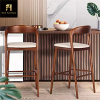 Tabourets de bar scandinaves en bois massif, tabourets de bar modernes en bois, mobilier de restaurant, café, hôtel