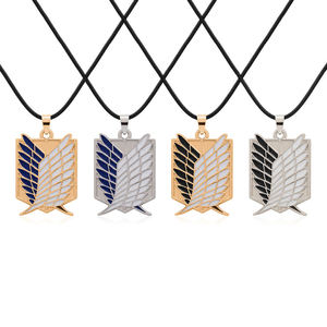 Bijoux fantaisie colliers homme Anime pendentif attaque sur Titan fil de cire chaîne colliers pour femmes - Product Image 4