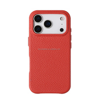 Étui en cuir pleine fleur pour accessoires de téléphone portable, coques de téléphone en cuir pour iPhone 17 18 Pro Max Duo