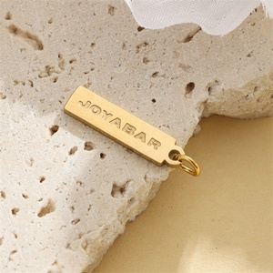 Yiwu aceon thép không gỉ 15*4mm hẹp hình chữ nhật nhỏ thương hiệu tên công ty Logo đóng dấu đồ trang sức làm nhỏ Dog Tag - Product Image 4