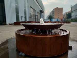 Fuente de agua para jardín de acero corten para exteriores - Product Image 3