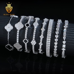 Offerta Speciale Catena Tennis e <span class=keywords><strong>Bracciale</strong></span> Tennis alla Moda Stile Hip Hop in Moissanite VVS1 da 3mm in <span class=keywords><strong>Argento</strong></span> <span class=keywords><strong>925</strong></span>, Supera il Test del Diamante - Product Image 1