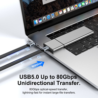 Câble USB 5.0 Type C vers Type C 80 Gbit/s, transfert de données haute vitesse, PD 240 W, câble gainé TPE 16K pour ordinateur portable, moniteur, station d'accueil, SSD