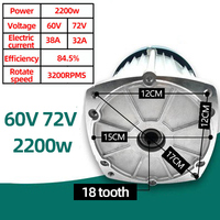 2200W 60v 72v DC Moteur à aimant permanent sans balais Tricycle électrique de fret haute puissance et composants d'essieu arrière de quadricycle