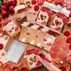 Sacs en papier 3D DIY pour bonbons et friandises en forme de bocaux Mason pour la Saint-Valentin, échange de cadeaux, décoration de table DIY, école, salle de classe, mariage - Product Image 1