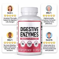 Suplementos Herbales OEM, Cápsulas de Enzimas Digestivas, Mezcla Compleja de Prebióticos y Probióticos, Cuidado Digestivo Intestinal, 60 Cápsulas Personalizadas