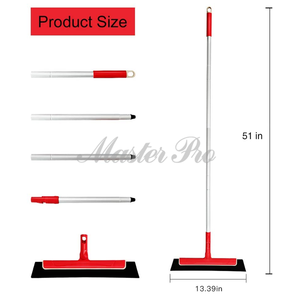 Master D72006 Floor Squeegee Adjustable Professional Water Squeegee Foam with 50" Handle for Garage Tile Shower Hair Floor Wiper