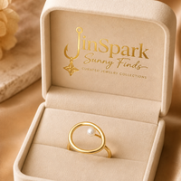 Série de bagues JinSpark 'Mobius Pearl' en acier inoxydable plaqué or 18 carats, tendance, pour mariage, fiançailles, anniversaire