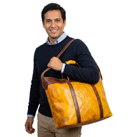 Sac de voyage en cuir pleine fleur véritable avec logo personnalisé, sac de week-end vintage fait main en cuir de vache véritable pour homme
