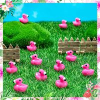 Mini figurines en résine de flamants roses et canards, décorations réalistes sur le thème des animaux pour maison de poupée et jardin féerique, petits jouets