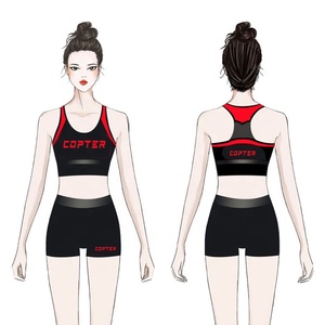 Ensemble de sport pour cheerleading : Brassière et short pour femme, rose, personnalisable par sublimation, pour entraînement et pratique de cheerleading - Product Image 3