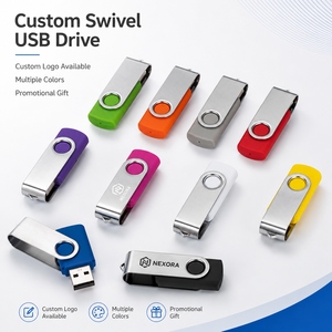 Swivel USB Flash Drive Custom Logo Metal Cover Keychain <b>Memory</b> Stick Colorful Promotional Bulk Wholesale <b>Gift</b> - Product Image 1