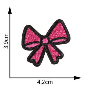 Patch pita besi bordir busur lucu pita merah pink Patch busur merah - Product Image 6