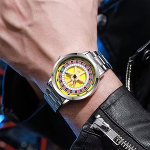 New Black <b>Playing</b> <b>Card</b> Wheel Quartz Watch Gambling Watch Dial Men's High-end Fashion Sports Watch Alloy High-quality Wholesale - Product Image 4
