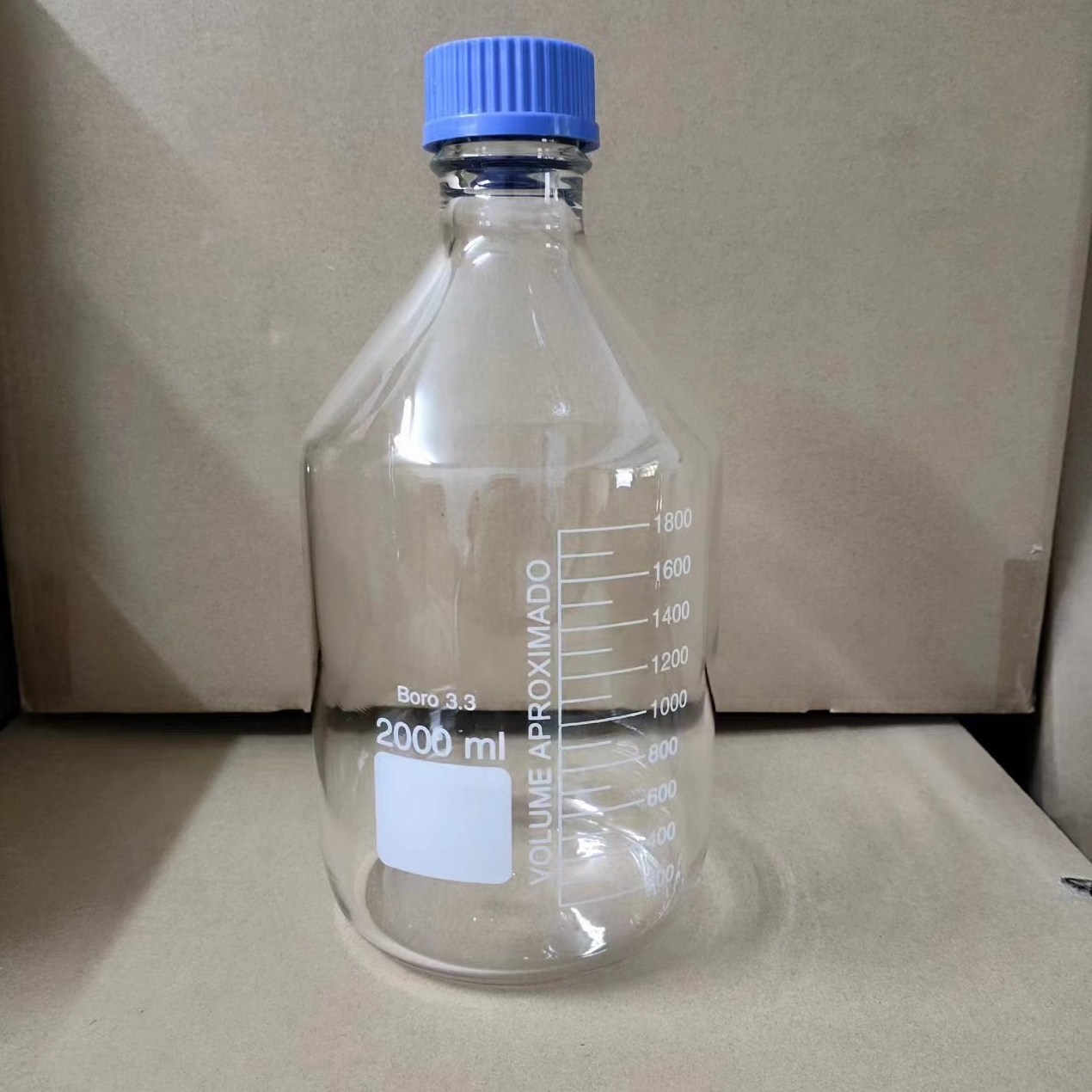 5L, 10L, 20L Glass Transparent Reagent Bottles with Blue Caps