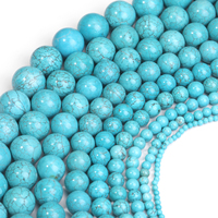 Pierre turquoise naturelle 8mm-18mm AAA Grade véritable pierre précieuse bleu-vert pour la fabrication de bijoux, perles en vrac, pendentif anneau