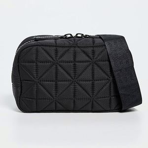 Keymay Custom Unisex Black Quilted Ripstop Fashion Waist Bags Waterproof Nylon Fanny Pack Zipper Travel Crossbody Belt Bag - Product Image 1