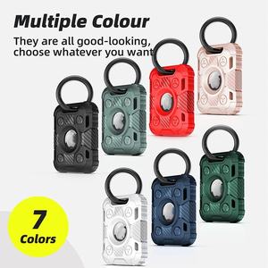 Funda protectora de silicona blanda para Apple <span class=keywords><strong>Airtag</strong></span>, carcasa con llavero, armadura de tanque, GPS, antipérdida, a prueba de golpes, dispositivo de TPU para etiquetas de aire - Product Image 2