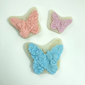 Fleur <span class=keywords><strong>Ange</strong></span> Bougie Parfumée Moule 2D Fleur <span class=keywords><strong>Ange</strong></span> diffuseur Pierre Goutte En Plastique Décoration Plâtre Silicone Moule - Product Image 4