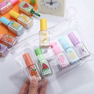 Lot de 6 stylos surligneurs promotionnels non effaçables, motif fruits à paillettes, 6 couleurs, taille mini, pointe de pinceau oblique - Product Image 4