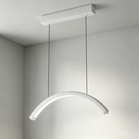 Luminaire suspendu LED demi-lune en forme d'arc de 28 pouces 45W avec télécommande et fixation au plafond, idéal pour salon de beauté et artiste en extensions de cils