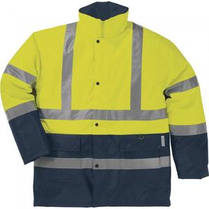 DELTA PLUS - STRA2JAXX-M parka de signalisation jaune fluorescent-bleu marine en polyester enduit polyuréthane HI-VIS WORKWEAR - Product Image 1