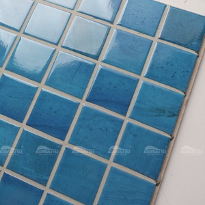 Foshan-Superficie de inyección de tinta de fábrica, mosaico cuadrado esmaltado de 48x48mm, color verde turquesa, azulejo de <span class=keywords><strong>piscina</strong></span> de cerámica, 300 mm - Product Image 3