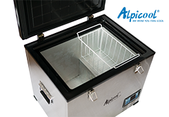 Alpicool <span class=keywords><strong>100</strong></span> <span class=keywords><strong>Litres</strong></span> Compresseur de refroidissement à grand volume Coffre à glace Réfrigérateur congélateur de voiture avec matériau métallique Refroidissement efficace - Product Image 4