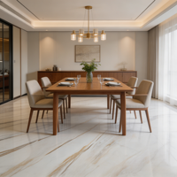 Dalle de marbre naturel poli grand format pour mur de villa, table à manger, plan de travail de cuisine, sol, décoration de maison de luxe