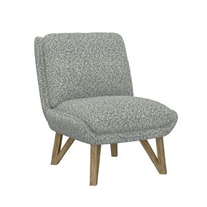 DB Wallace Bay Emerse fauteuil d'appoint en cuir gris sans bras tufté inclinable caractéristiques meubles de bureau à domicile pieds en métal pour un usage domestique - Product Image 3