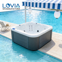 Bain à remous moderne LOVIA pour 4 personnes, hydrothérapie, économe en énergie, spa relaxant, prêt à l'emploi