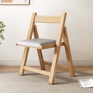 Simple-Style Solid Wood <strong>Folding</strong> <strong>Chair</strong> with Backrest No Assembly Required Home Use Portable Dining <strong>Chair</strong> - Product Image 2