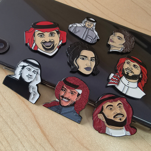 Cina fornitore Logo Design personalizzato Saudi Arabia Bahrain Kuwait Qatar metallo smalto spille 3M adesivo per cellulare - Product Image 6