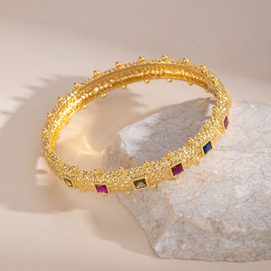Lisa Yunxi Geometric Bangle Gold And Silver Plated <b>Copper</b> Full Diamond Zircon <b>Bracelet</b> For Women Anniversary Jewelry - Product Image 2