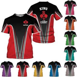 Kişiselleştirilmiş 3D siyah bayrak Jersey Pickleball Tee erkek ve kadın rahat spor Fit giyim yaz hediye kıyafetler - Product Image 3