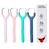 Grattoir à langue en acier inoxydable en forme de cœur - Nettoyeur de langue pour une haleine fraîche et une hygiène buccale