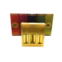Paquete de 3 Cajas de Regalo para botellas de vino con ventana de exhibición de papel de lámina dorada personalizada