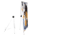 Support de bannière X épaissi en PVC, léger, résistant au vent, impression numérique CMJN pour événements en intérieur/extérieur, salons professionnels