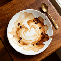 Service de Table Personnalisable en Porcelaine de Luxe Moderne, Style Tache de Café, Minimaliste, en Porcelaine Fine, Vaisselle en Céramique